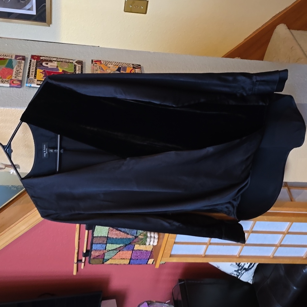 Rag and Bone Victor black silk surplice blouse size PS - Picture 10 of 15